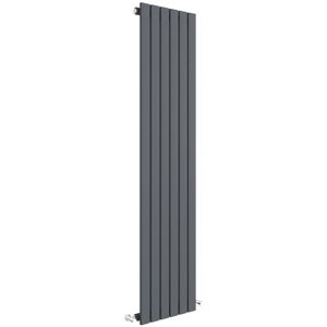 Balterley Square Vertical Single Panel Radiator 2041 BTU Anthracite 1500x354mm in Grey Grey Balterley Square Vertical Single Panel Radiator 2041 BTU Anthracite 1500x354mm in Grey Grey