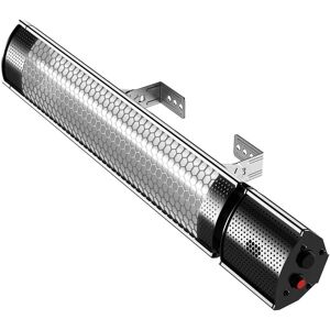 Pro Breeze Wall Mounted Infrared Patio Heater with Remote Control & 2 Heat Settings in Black Black Pro Breeze Wall Mounted Infrared Patio Heater with Remote Control & 2 Heat Settings in Black Black