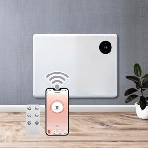 Purus 1000W WIFI Electric Radiator Panel Heater White Wall Mounted or Floor Standing Bathroom Safe Timer & Thermostat White Purus 1000W WIFI Electric Radiator Panel Heater White Wall Mounted or Floor Standing Bathroom Safe Timer & Thermostat White