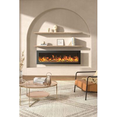 Living and Home 40inch Electric Fireplace with Remote 12 Flame Colors in Black Black Living and Home 40inch Electric Fireplace with Remote 12 Flame Colors in Black Black