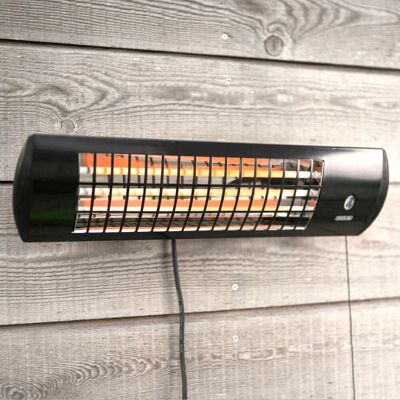 Primrose 1.8kW IPX4 Wall Mounted Infrared Patio Heater with 3 Power Settings in Black Black Primrose 1.8kW IPX4 Wall Mounted Infrared Patio Heater with 3 Power Settings in Black Black
