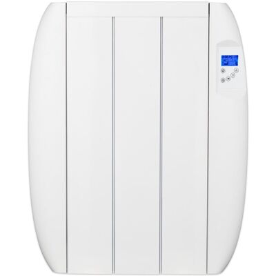 MYLEK Aluminium Electric Panel Heater 24/7 Digital Timer IP24 Rated 600W in White White MYLEK Aluminium Electric Panel Heater 24/7 Digital Timer IP24 Rated 600W in White White