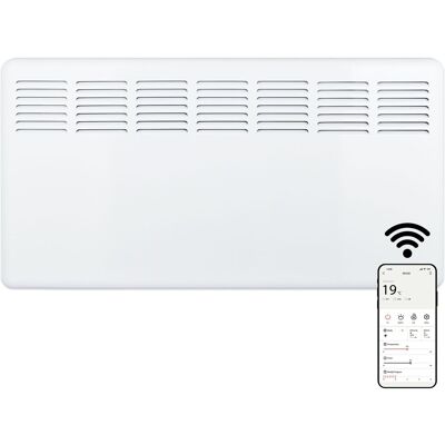 MYLEK Smart App Wifi Electric Panel Heater with 24/7 Timer IP24 Rated 2kW in White White MYLEK Smart App Wifi Electric Panel Heater with 24/7 Timer IP24 Rated 2kW in White White
