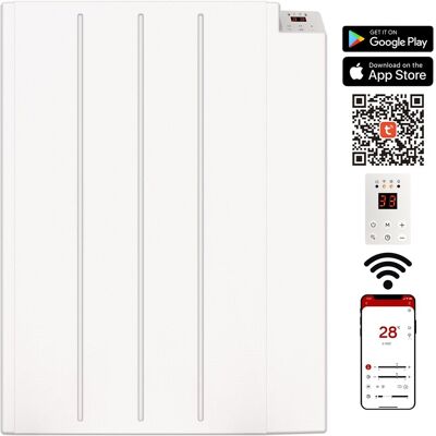 MYLEK Wifi Smart App Electric Panel Heater with 24/7 Timer IP24 Rated 600W in White White MYLEK Wifi Smart App Electric Panel Heater with 24/7 Timer IP24 Rated 600W in White White