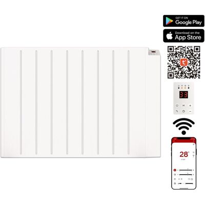 MYLEK Wifi Smart App Electric Panel Heater with 24/7 Timer IP24 Rated 2kW in White White MYLEK Wifi Smart App Electric Panel Heater with 24/7 Timer IP24 Rated 2kW in White White