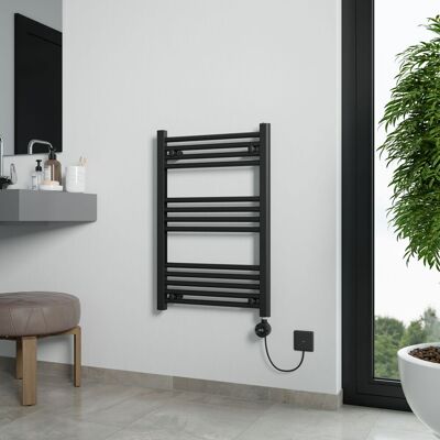 Agadon Grace Electric Towel Radiator in Black Size: 750mm x 500mm Black 750mm x 500mm Agadon Grace Electric Towel Radiator in Black Size: 750mm x 500mm Black 750mm x 500mm