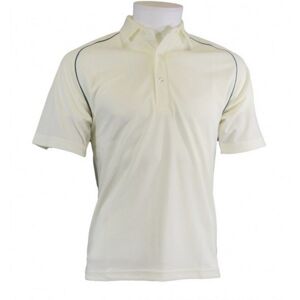 Carta Sport Men's Contrast Piping Cricket Shirt in Off-White Size: Large Off-White L Carta Sport Men's Contrast Piping Cricket Shirt in Off-White Size: Large Off-White L