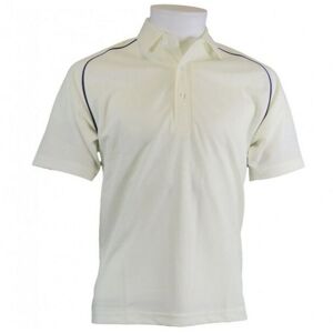 Carta Sport Men's Contrast Piping Cricket Shirt in Off-White Size: Small Off-White S Carta Sport Men's Contrast Piping Cricket Shirt in Off-White Size: Small Off-White S