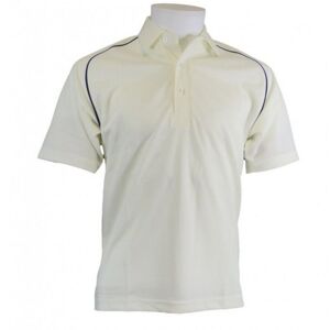 Carta Sport Men's Contrast Piping Cricket Shirt in Off-White Size: Small Off-White S Carta Sport Men's Contrast Piping Cricket Shirt in Off-White Size: Small Off-White S