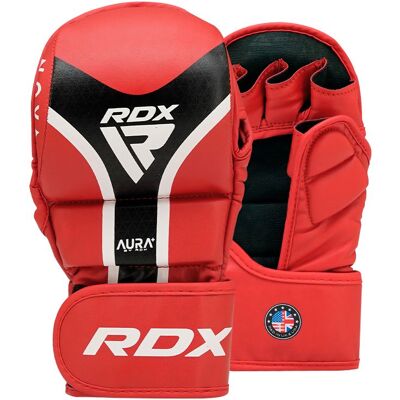 RDX Sports - GRAPPLING GLOVES SHOOTER AURA - Durable Vegan Leather Combat Gloves - Red RDX Sports - GRAPPLING GLOVES SHOOTER AURA - Durable Vegan Leather Combat Gloves - Red