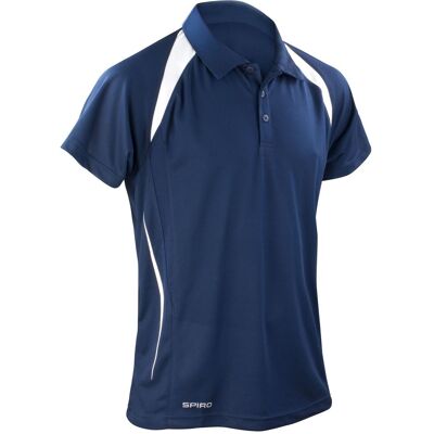Spiro - Team Spirit Performance Polo Shirt - Navy/White - L Spiro - Team Spirit Performance Polo Shirt - Navy/White - L