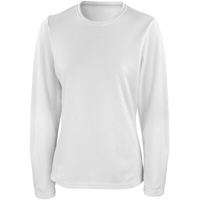 Spiro Women's Sports Quick-Dry Long Sleeve Performance T-Shirt in White Size: Small White S Spiro Women's Sports Quick-Dry Long Sleeve Performance T-Shirt in White Size: Small White S