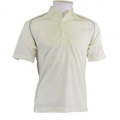 Carta Sport Men's Contrast Piping Cricket Shirt in Off-White Size: XL Off-White XL Carta Sport Men's Contrast Piping Cricket Shirt in Off-White Size: XL Off-White XL