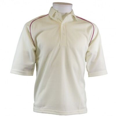 Carta Sport Men's Contrast Piping Cricket Shirt in Off-White Size: XL Off-White XL Carta Sport Men's Contrast Piping Cricket Shirt in Off-White Size: XL Off-White XL
