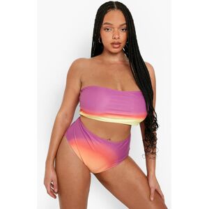 boohoo Plus Ombre Bandeau High Waist Bikini