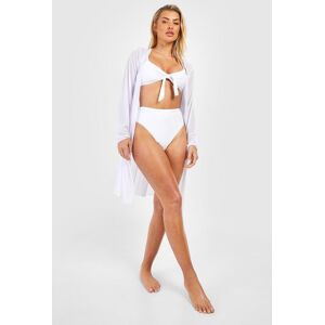 boohoo 3 Pack High Waist Tie Bikini & Kimono Set