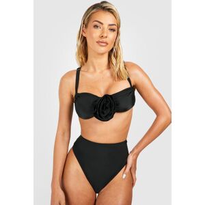 boohoo Rose Corsage Strappy Padded Bikini Set