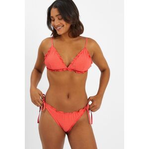 Accessorize Women's Frilly Seersucker Triangle Bikini Top in Orange Size: 10 Orange 10 Accessorize Women's Frilly Seersucker Triangle Bikini Top in Orange Size: 10 Orange 10