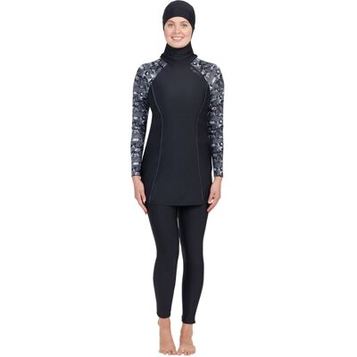 Zoggs Women's Modesty Suit side print Women One Piece Swimsuit in Black Size: 12 Black 12 Zoggs Women's Modesty Suit side print Women One Piece Swimsuit in Black Size: 12 Black 12