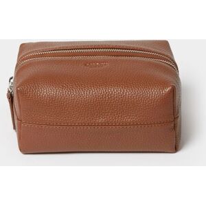OSPREY LONDON Men's The Double Zip Small Leather Washbag in Tan Tan One Size OSPREY LONDON Men's The Double Zip Small Leather Washbag in Tan Tan One Size