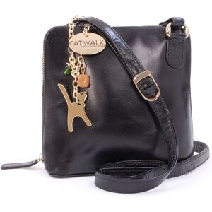 Catwalk Collection Handbags Women's Lena Small Leather Crossbody Bag in Black Black Small Catwalk Collection Handbags Women's Lena Small Leather Crossbody Bag in Black Black Small