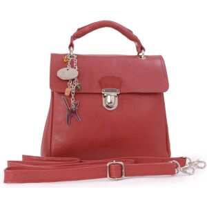 Catwalk Collection Handbags Women's Pandora Leather Handbag With Detachable Cross Body Strap in Red Size: Medium Red Medium Catwalk Collection Handbags Women's Pandora Leather Handbag With Detachable Cross Body Strap in Red Size: Medium Red Medium