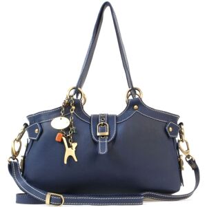 Catwalk Collection Handbags Women's Nicole Leather Handbag With Detachable Cross Body Strap in Blue Size: Medium Blue Medium Catwalk Collection Handbags Women's Nicole Leather Handbag With Detachable Cross Body Strap in Blue Size: Medium Blue Medium