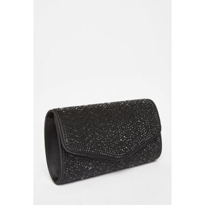 Quiz Women's Black Diamante Envelope Clutch Bag Black One Size Quiz Women's Black Diamante Envelope Clutch Bag Black One Size