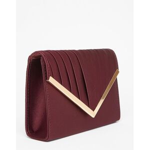 Quiz Women's Burgundy Pleated Clutch Bag Burgundy One Size Quiz Women's Burgundy Pleated Clutch Bag Burgundy One Size