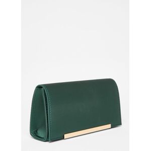 Quiz Women's Green Satin Long Clutch Bag Green One Size Quiz Women's Green Satin Long Clutch Bag Green One Size