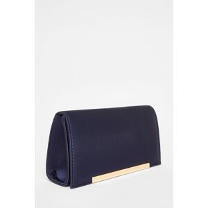 Quiz Women's Navy Satin Long Clutch Bag Navy One Size Quiz Women's Navy Satin Long Clutch Bag Navy One Size
