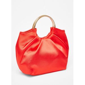 Quiz Women's Red Satin Pleated Top Handle Bag Red One Size Quiz Women's Red Satin Pleated Top Handle Bag Red One Size
