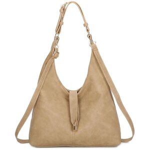 Fontanella Fashion Women's Donna PU Leather Hobo Shoulder Bag in Beige Beige One Size Fontanella Fashion Women's Donna PU Leather Hobo Shoulder Bag in Beige Beige One Size