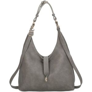 Fontanella Fashion Women's Donna PU Leather Hobo Shoulder Bag in Dark Grey Dark Grey One Size Fontanella Fashion Women's Donna PU Leather Hobo Shoulder Bag in Dark Grey Dark Grey One Size