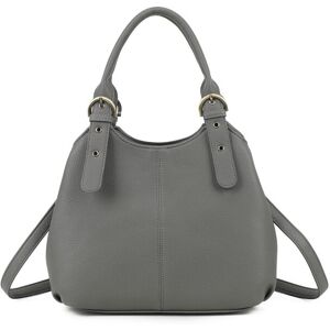 Fontanella Fashion Women's Drei Triple Compartments PU Leather Convertible Shoulder Tote Bag with Adjustable Straps in Light Grey Light Grey One Size Fontanella Fashion Women's Drei Triple Compartments PU Leather Convertible Shoulder Tote Bag with Adjustable Straps in Light Grey Light Grey One Size