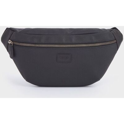 OSPREY LONDON Men's The Grantham Waxed Canvas & Leather Bumbag in Black Black OSPREY LONDON Men's The Grantham Waxed Canvas & Leather Bumbag in Black Black