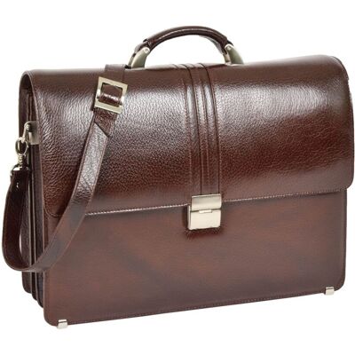 House of Leather Men's Mens Real Leather Briefcase Messenger Bag Carter Brown Size: Large Brown Large House of Leather Men's Mens Real Leather Briefcase Messenger Bag Carter Brown Size: Large Brown Large