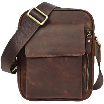 House of Leather Men's Mens Real Leather Cross Body Bag Travel Pouch Rovigo Black in Brown Size: Medium Brown Medium House of Leather Men's Mens Real Leather Cross Body Bag Travel Pouch Rovigo Black in Brown Size: Medium Brown Medium