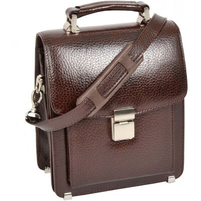 House of Leather Men's Mens Real Leather Briefcase Style Messenger Bag Drew Black in Brown Size: Medium Brown Medium House of Leather Men's Mens Real Leather Briefcase Style Messenger Bag Drew Black in Brown Size: Medium Brown Medium
