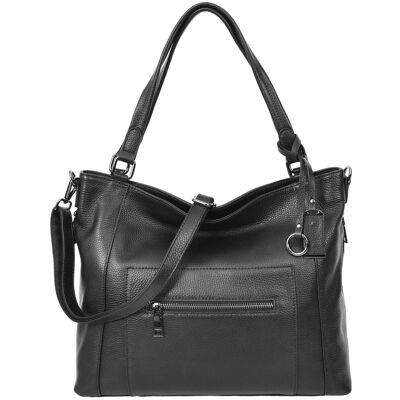 House of Leather Women's Womens Real Leather Handbag Tote Shoulder Bag Evelyn Black Size: Large Black Large House of Leather Women's Womens Real Leather Handbag Tote Shoulder Bag Evelyn Black Size: Large Black Large