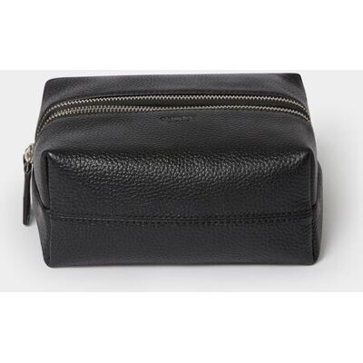 OSPREY LONDON Men's The Double Zip Small Leather Washbag in Black Black One Size OSPREY LONDON Men's The Double Zip Small Leather Washbag in Black Black One Size