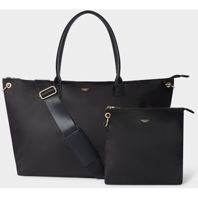 OSPREY LONDON Women's The Voyage Nylon Weekender Bag in Black Black One Size OSPREY LONDON Women's The Voyage Nylon Weekender Bag in Black Black One Size