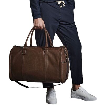 Quadra Men's NuHude Faux Leather Weekender Holdall Bag Pack of 2 in Tan Tan One Size Quadra Men's NuHude Faux Leather Weekender Holdall Bag Pack of 2 in Tan Tan One Size