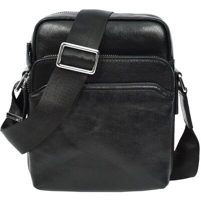 House of Leather Men's Mens Real Leather Cross Body Bag Small Size Travel Pouch Hanoi Brown in Black Black Small House of Leather Men's Mens Real Leather Cross Body Bag Small Size Travel Pouch Hanoi Brown in Black Black Small