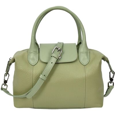 House of Leather Women's Womens Real Leather Handbag Small Top-Handle Tote Style Quinn White in Mint Mint Small House of Leather Women's Womens Real Leather Handbag Small Top-Handle Tote Style Quinn White in Mint Mint Small