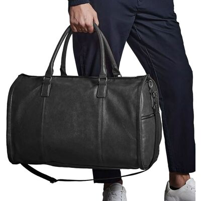 Quadra Men's Leather Cabin Bag in Black Black One Size Quadra Men's Leather Cabin Bag in Black Black One Size