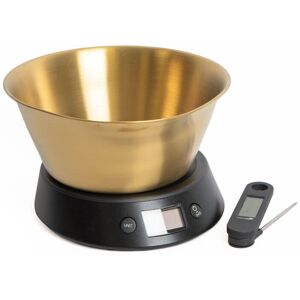 MasterClass 2pc Kitchen Tool Set Including 5kg Digital Weighing Scale with Brass Finish Bowl & Folding Digital Thermometer Size: Large Multicolor Large MasterClass 2pc Kitchen Tool Set Including 5kg Digital Weighing Scale with Brass Finish Bowl & Folding Digital Thermometer Size: Large Multicolor Large