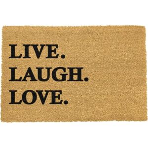 Artsy Mats Live Laugh Love Doormat - Regular 60x40cm in Black Size: 40 cm x 60 cm Black 40 cm x 60 cm Artsy Mats Live Laugh Love Doormat - Regular 60x40cm in Black Size: 40 cm x 60 cm Black 40 cm x 60 cm