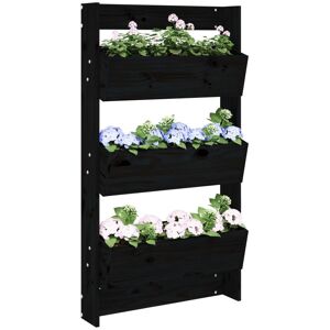 Berkfield Home Wall Planter 3-Tier 60x18.5x110 cm Black Solid Wood Pine Black 60x18.5x110 cm Berkfield Home Wall Planter 3-Tier 60x18.5x110 cm Black Solid Wood Pine Black 60x18.5x110 cm