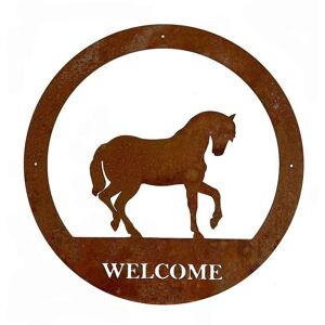 Poppy Forge Horse Large Wall Art - with Text - Steel - W49.5 x H49.5 cm - BM/RtR in Brown Brown Poppy Forge Horse Large Wall Art - with Text - Steel - W49.5 x H49.5 cm - BM/RtR in Brown Brown